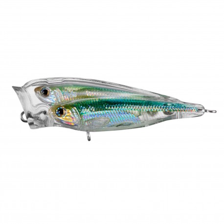 GM Juvenille BB Popper,silver/green,4 LIVETARGET-LURES