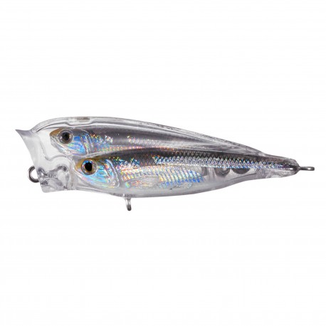 GM Juvenille BB Popper,silver/smoke,4 LIVETARGET-LURES