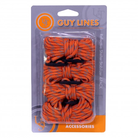 Guy Line Reflective 4-Pk, Orange/Reflect ULTIMATE-SURVIVAL-TECHNOLOGIES