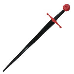 Single Hand Sprrng Sword-Blk Bld,Red Hilt CAS-HANWEI