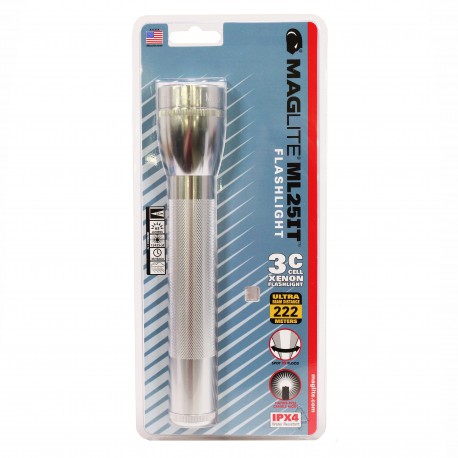 ML25 3 C cell incandescent Light,SILVER MAGLITE