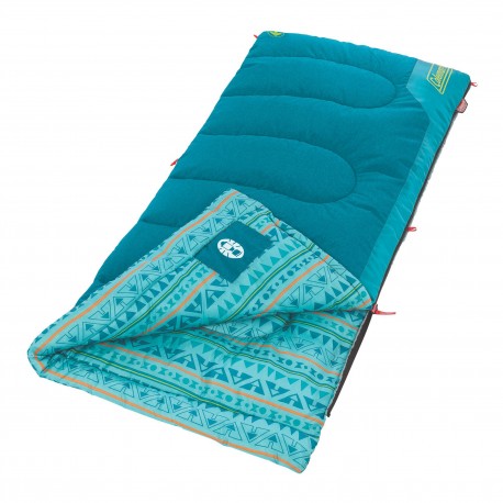 Sleeping Bag Youth 50 Rect Teal COLEMAN - Outdoority