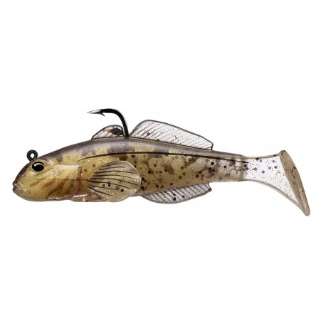 Goby soft plstic,Med sink,natural/gold1/0 LIVETARGET-LURES