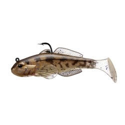 Goby soft plstic,Med sink,natural/Brnz1/0 LIVETARGET-LURES