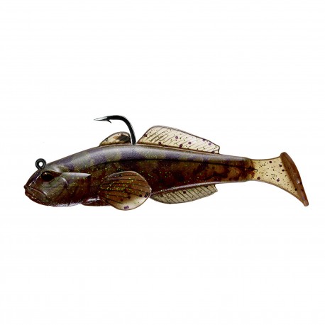 Goby soft plstic,Med sink,brn/pumpkin2/0 LIVETARGET-LURES