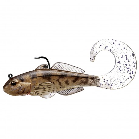 Goby soft plstic,Med sink,natural/Brnz2/0 LIVETARGET-LURES