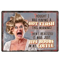 Hot Flashes/ Coffee Tin Sign 12x17 RIVERS-EDGE-PRODUCTS
