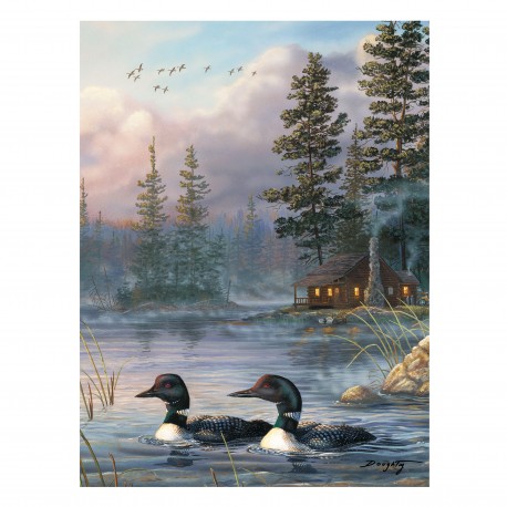 16" X 12"  LED Wall Art Autumn Air Loons RIVERS-EDGE-PRODUCTS