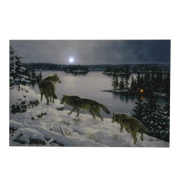 24" X 16" LED Wall Art - Nite Wolves RIVERS-EDGE-PRODUCTS