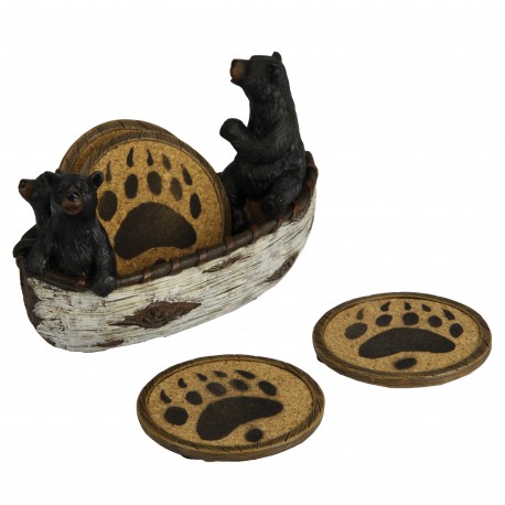 Bears In Boat Coaster Set RIVERS-EDGE-PRODUCTS