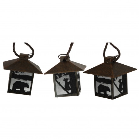 Bear Rustic Lantern Lights 10 Pc RIVERS-EDGE-PRODUCTS