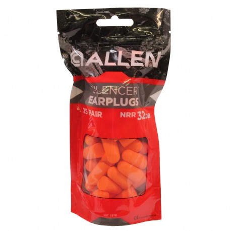 Foam Ear Plugs 25 Pairs Re-Usable Bag,Org ALLEN-CASES