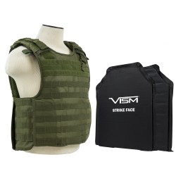 QR Plate Carrier Vest/LG/Two 11"X14"/Grn NCSTAR