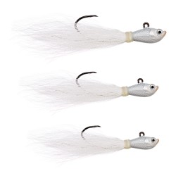 Trokar Bucktail Jig 1,2,3 OZ ASSORT WHITE EAGLE-CLAW