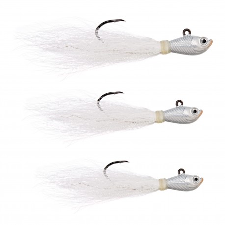 Trokar Bucktail Jig 1,2,3 OZ ASSORT WHITE EAGLE-CLAW