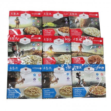 Wise Favorites 72 Hour Kit 9 Pouches WISE-FOODS