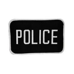 Police Patch Blk/Wht,L,5X8" Vlcro/Mlle,PB UNCLE-MIKES