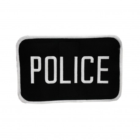 Police Patch Blk/Wht,L,5X8" Vlcro/Mlle,PB UNCLE-MIKES