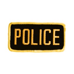 Police Blk/Gld,S,2.25X4.25" Vlcr/Molle,PB UNCLE-MIKES