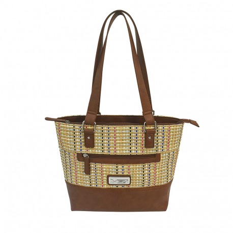 VISM Concealed Carry Woven Tote- Brown NCSTAR
