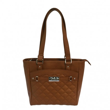 VISM Concealed Carry  Quilted Tote- Brown NCSTAR