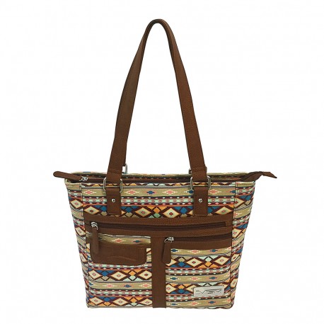 VISM Concealed Carry Printed Tote- Brown NCSTAR