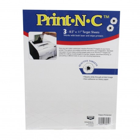 Shoot-N-C 8.5"x11" Blank Targets-3 sheets BIRCHWOOD-CASEY