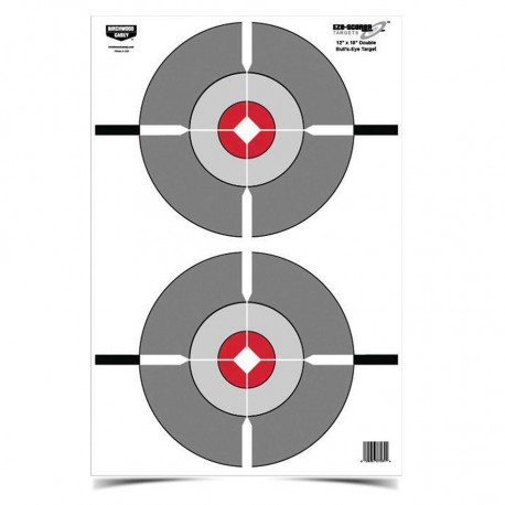 Eze-Scorer 12"x18" Dbl Bull's-Eye Tgt-100 BIRCHWOOD-CASEY