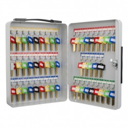50 Keys Lock Box Grey W/ Carrying Handle BARSKA-OPTICS