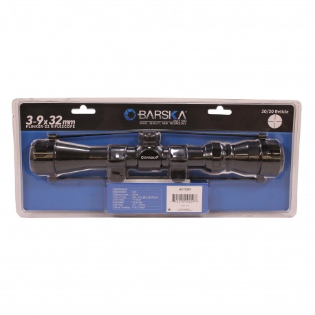 3-9x32 Plinker 22,Black Matte ,3/8" Rings BARSKA-OPTICS