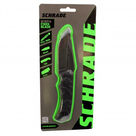 Fixed Blade Stone Wash Drop Point,Trapped SCHRADE-BY-BTI-TOOLS