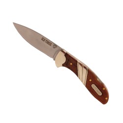 Med Lockback Clip Folder Knife,Wood Hdl OLD-TIMER-BY-BTI-TOOLS