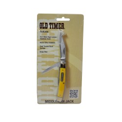 3 5/16" Middleman Jack 2 Blde Yel Hdl,CP OLD-TIMER-BY-BTI-TOOLS