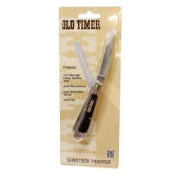Gunstock Trapper 3 7/8" Closed 2 Blade,CP OLD-TIMER-BY-BTI-TOOLS