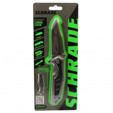 Stonewash  High Carbon S.S. Blade,Trapped SCHRADE-BY-BTI-TOOLS