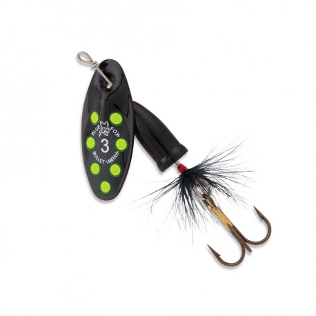 Vibrax Bullet Fly 3 Blk/ Flo Yellow Dots BLUE-FOX