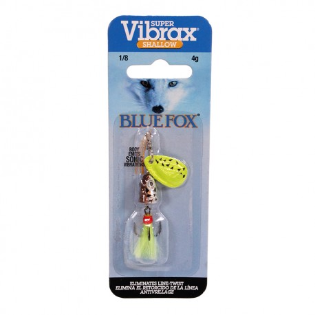 Vibrax Shallow Spinner 1/8 Black CH BLUE-FOX