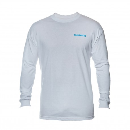 SHM LS CTN TEE M WHITE SHIMANO