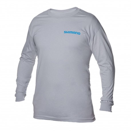 SHM LS CTN TEE L GRAY SHIMANO