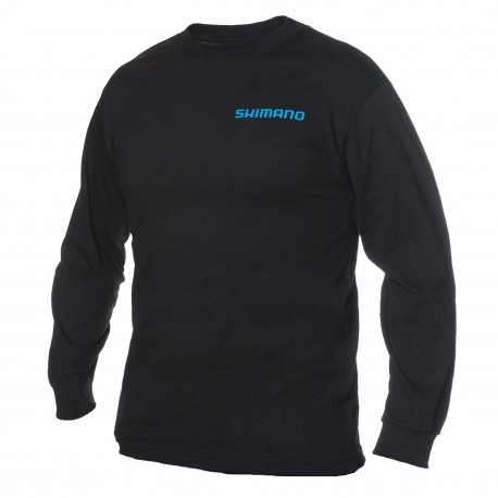 SHM LS CTN TEE M BLACK SHIMANO