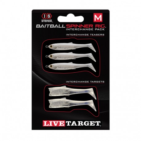 BB MED SR Interchange Pack,Prl White/Slvr LIVETARGET-LURES