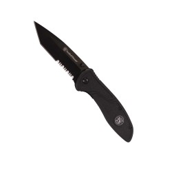 SW1102TS Blk Tanto Rub Alum Serr 3.5" SMITH-WESSON-BY-BTI-TOOLS