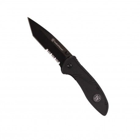 SW1102TS Blk Tanto Rub Alum Serr 3.5" SMITH-WESSON-BY-BTI-TOOLS