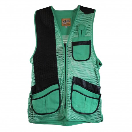 MIZ Women's Mesh Vest, Lthr Trm RH-LG-TQ PEREGRINE