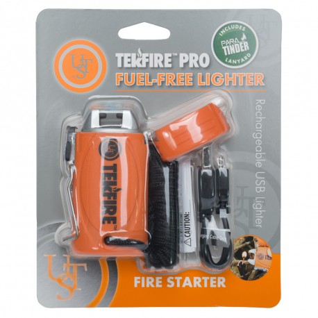 TekFire  PRO Fuel-Free Lighter, Orange ULTIMATE-SURVIVAL-TECHNOLOGIES