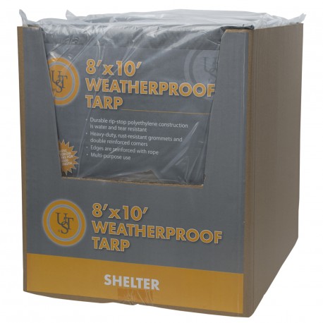 Weatherproof Tarp,8'x10' ULTIMATE-SURVIVAL-TECHNOLOGIES