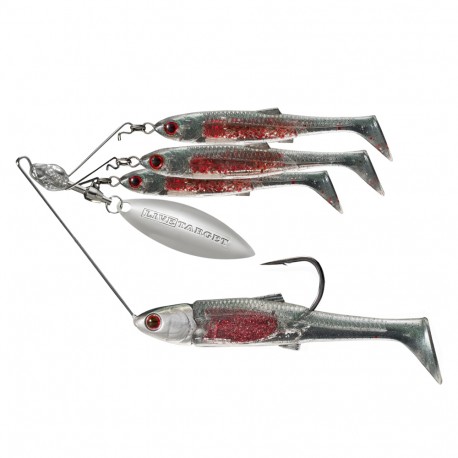 Mnnw,Sml,1/4oz,SPR,MS,Blood Red Mnnw,3/0 LIVETARGET-LURES