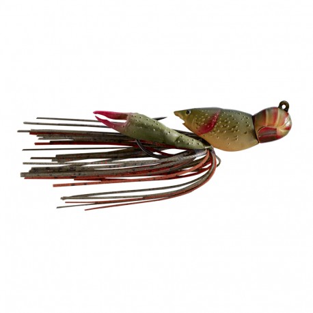 CrwFsh,1 3/4",5/8oz,HB Jig,FS,Brwn/Red,3 LIVETARGET-LURES