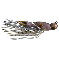 CrwFsh,1 3/4",5/8oz,HB Jig,FS,Grey/Brwn,3 LIVETARGET-LURES