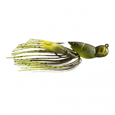 CrwFsh,2",3/4oz,HB Jig,FS,Grn/Chrtrse,4/0 LIVETARGET-LURES
